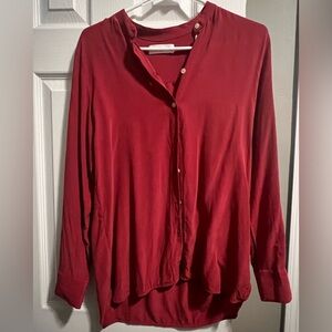 Everlane Women's Red Silk Blouse